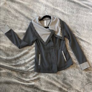 Asymmetrical zip up athletic jacket